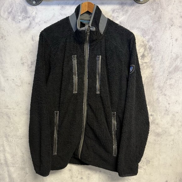 Kuhl Fleece Jacket Mens Medium Black Full Zip Pockets Outdoor - Picture 1 of 8